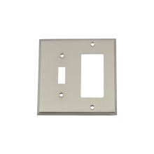 New York Vintage 2 Gang Single Toggle and Single Rocker Light Switch Wall Cover Plate - GFI