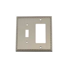 Egg & Dart Vintage 2 Gang Single Toggle and Single Rocker Light Switch Wall Cover Plate - GFI