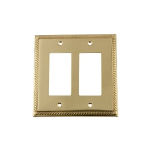 Rope Vintage 2 Gang Double Rocker Light Switch Plate Cover - GFI