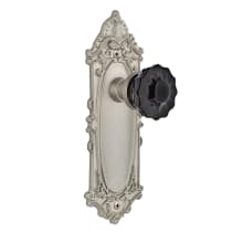 Victorian Rose Single Dummy Door Knob with Black Crystal Knob