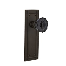 Mission Solid Brass Rose Dummy Door Knob Set with Black Crystal Knob