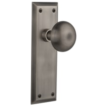 New York Solid Brass Passage Door Knob Set with 2-3/8" Backset