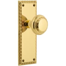 Solid Brass Neoclassical Privacy Door Knob Set with Neoclassical Rose and 2-3/8" Backset