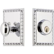 Solid Brass Neoclassical Solid Brass Single Cylinder Keyed Entry Deadbolt with 2-3/8" Backset
