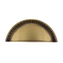 Meadows 3" Center to Center Vintage Cabinet Cup Handle - Cup Pull - Solid Brass