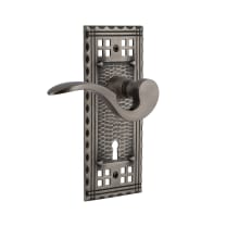 Manor Passage Door Lever Set with Craftsman Rose and Decorative Keyhole for 2-3/4" Backset Doors