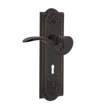 Manor Passage Door Lever Set with Meadows Rose and Decorative Keyhole for 2-3/8" Backset Doors