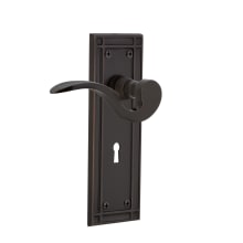 Manor Passage Door Lever Set with Mission Rose and Decorative Keyhole for 2-3/4" Backset Doors
