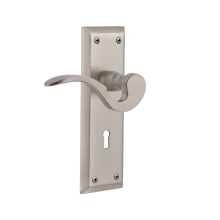 Manor Passage Door Lever Set with New York Rose and Decorative Keyhole for 2-3/8" Backset Doors