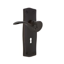Manor Passage Door Lever Set with Prairie Rose and Decorative Keyhole for 2-3/8" Backset Doors