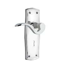 Manor Privacy Door Lever Set with Prairie Rose and Decorative Keyhole for 2-3/4" Backset Doors
