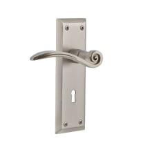 Swan Non-Turning One-Sided Door Lever with New York Rose and Decorative Keyhole