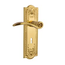 Swan Non-Turning Two-Sided Lever Set with Meadows Rose and Decorative Keyhole