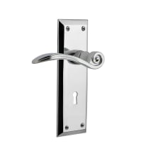 Swan Privacy Door Lever Set with New York Rose and Decorative Keyhole for 2-3/4" Backset Doors