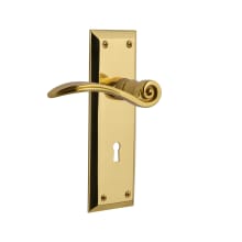 Swan Privacy Door Lever Set with New York Rose and Decorative Keyhole for 2-3/8" Backset Doors