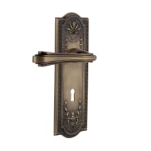 Fleur Passage Door Lever Set with Meadows Rose and Decorative Keyhole for 2-3/4" Backset Doors