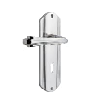Fleur Privacy Door Lever Set with Deco Rose and Decorative Keyhole for 2-3/8" Backset Doors