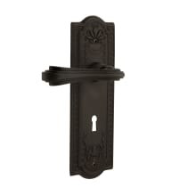 Fleur Privacy Door Lever Set with Meadows Rose and Decorative Keyhole for 2-3/4" Backset Doors