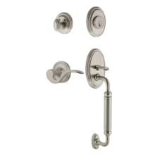 Classic Right Handed Sectional Single Cylinder Keyed Entry Door Handleset with C Grip and Manor Lever for 2-3/4" Backset Doors