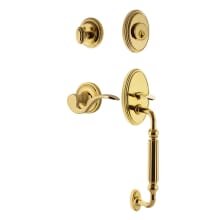 Classic Right Handed Sectional Single Cylinder Keyed Entry Door Handleset with F Grip and Manor Lever for 2-3/4" Backset Doors