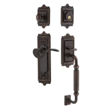 Egg & Dart Right Handed Sectional Single Cylinder Keyed Entry Door Handleset with F Grip and Manor Lever for 2-3/4" Backset Doors