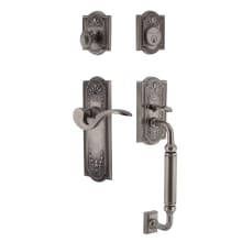 Meadows Right Handed Sectional Single Cylinder Keyed Entry Door Handleset with C Grip and Manor Lever for 2-3/8" Backset Doors