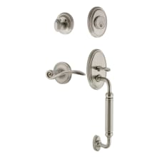 Classic Right Handed Sectional Single Cylinder Keyed Entry Door Handleset with C Grip and Swan Lever for 2-3/4" Backset Doors