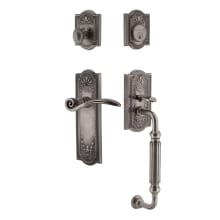 Meadows Right Handed Sectional Single Cylinder Keyed Entry Door Handleset with F Grip and Swan Lever for 2-3/8" Backset Doors