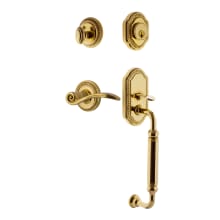 Rope Right Handed Sectional Single Cylinder Keyed Entry Door Handleset with C Grip and Swan Lever for 2-3/4" Backset Doors