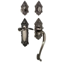 Victorian Right Handed Sectional Single Cylinder Keyed Entry Door Handleset with S Grip and Swan Lever for 2-3/4" Backset Doors