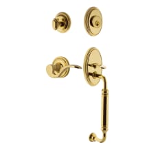 Classic Left Handed Sectional Single Cylinder Keyed Entry Door Handleset with C Grip and Manor Lever for 2-3/4" Backset Doors