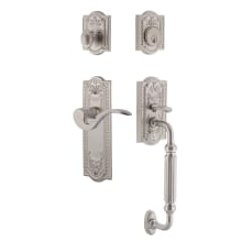 Meadows Left Handed Sectional Single Cylinder Keyed Entry Door Handleset with F Grip and Manor Lever for 2-3/8" Backset Doors