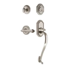 Rope Left Handed Sectional Single Cylinder Keyed Entry Door Handleset with S Grip and Fleur Lever for 2-3/8" Backset Doors