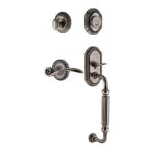 Rope Left Handed Sectional Single Cylinder Keyed Entry Door Handleset with F Grip and Swan Lever for 2-3/4" Backset Doors
