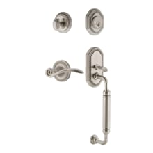 Rope Left Handed Sectional Single Cylinder Keyed Entry Door Handleset with C Grip and Swan Lever for 2-3/4" Backset Doors