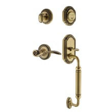 Rope Left Handed Sectional Single Cylinder Keyed Entry Door Handleset with C Grip and Swan Lever for 2-3/4" Backset Doors