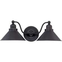 Bridgeview 2 Light 20" Wide Wall Sconce with Metal Shades