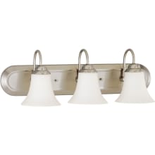 Dupont 3 Light 24" Wide Bathroom Vanity Light with Frosted Glass Shades