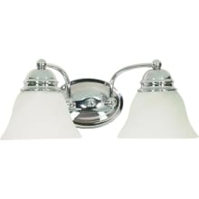 Empire 2 Light 15" Wide Bathroom Vanity Light with Frosted Glass Shades