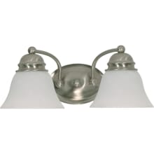 Empire 2 Light 14-7/8" Wide Bathroom Vanity Light with Frosted Glass Shades