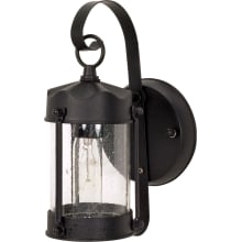 11" Tall Outdoor Wall Sconce with a Cylinder Shaped Glass Shade