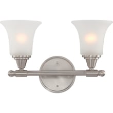 Surrey 2 Light 16" Wide Bathroom Vanity Light with Frosted Glass Shades