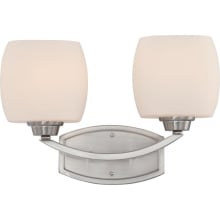 Helium 2 Light 15-1/4" Wide Bathroom Vanity Light with Frosted Glass Shades