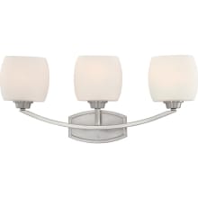 Helium 3 Light 24-1/2" Wide Bathroom Vanity Light with Frosted Glass Shades