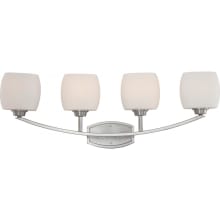 Helium 4 Light 33-3/4" Wide Bathroom Vanity Light with Frosted Glass Shades