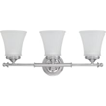 Teller 3 Light 21" Wide Bathroom Vanity Light with Patterned Glass Shades