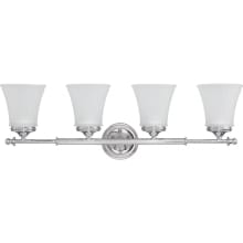 Teller 4 Light 28-1/2" Wide Bathroom Vanity Light with Patterned Glass Shades