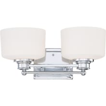 Soho 2 Light 16" Wide Bathroom Vanity Light with Frosted Glass Shades