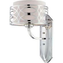 Harlow Single Light 8-7/8" Wide Bathroom Sconce with Woven Fabric Shade and Metal Accent