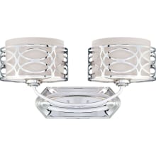 Harlow 2 Light 20-5/8" Wide Bathroom Vanity Light with Woven Fabric Shades and Metal Accents